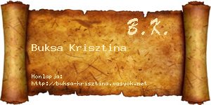 Buksa Krisztina névjegykártya