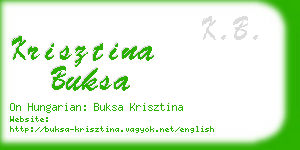 krisztina buksa business card